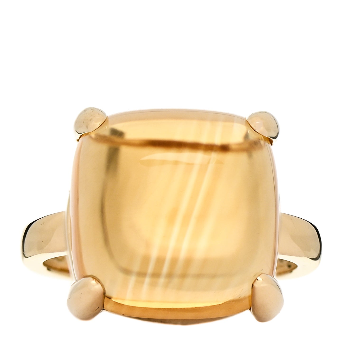 18K Yellow Gold Citrine 12mm Paloma Picasso Sugar Stacks Ring 47 4