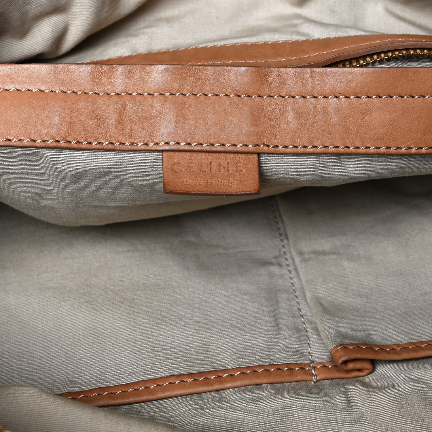 Celine Calfskin Suede Satchel Brown 6 of 18