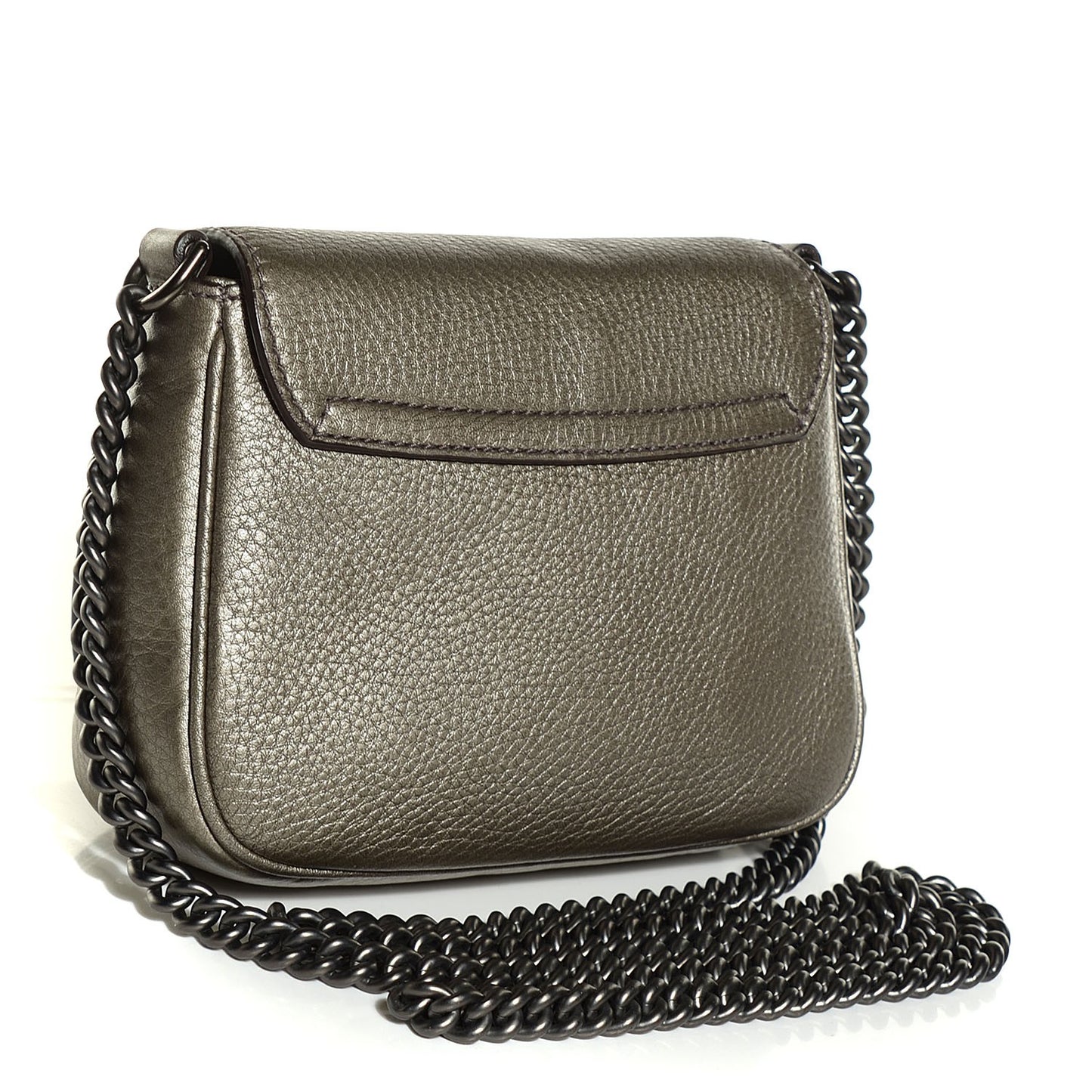 Metallic Pebbled Calfskin Small Soho Flap Crossbody Sasso
