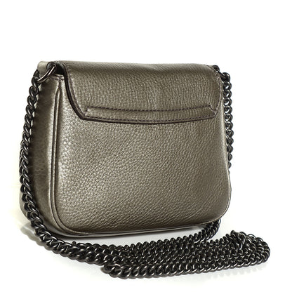 Gucci Metallic Pebbled Calfskin Small Soho Flap Crossbody Sasso 3 of 9