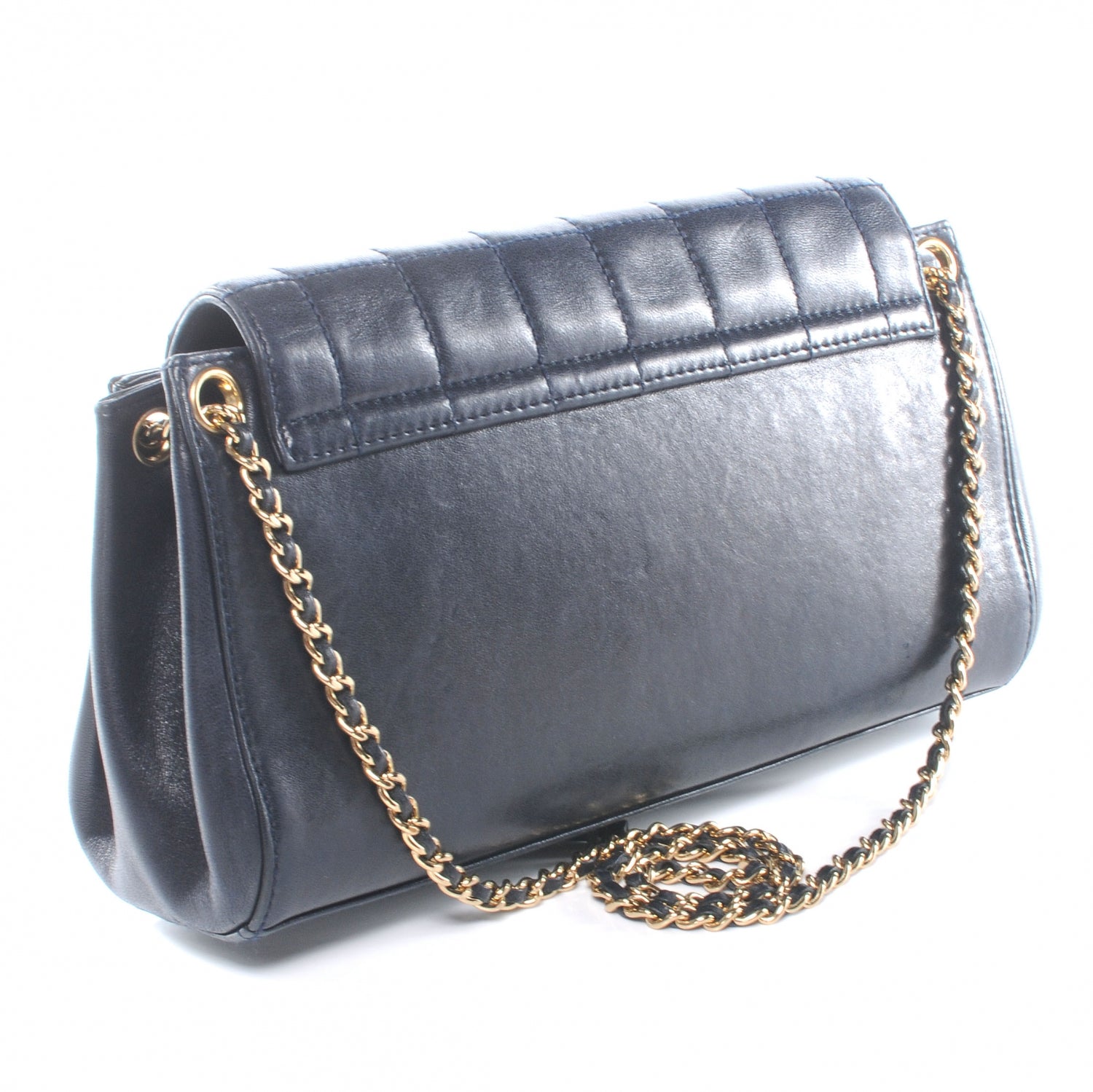 Chanel Lambskin Chocolate Bar Accordion Mademoiselle Black 3 of 7