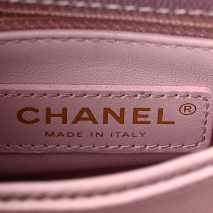Chanel Metallic Caviar Quilted Extra Mini Coco Handle Flap Light Pink 6 of 10