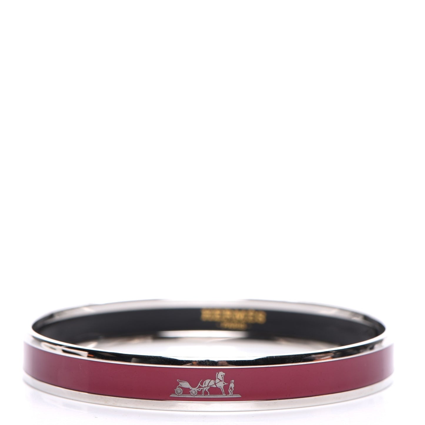 Enamel Printed Narrow Caleche Bracelet 65 Rouge H