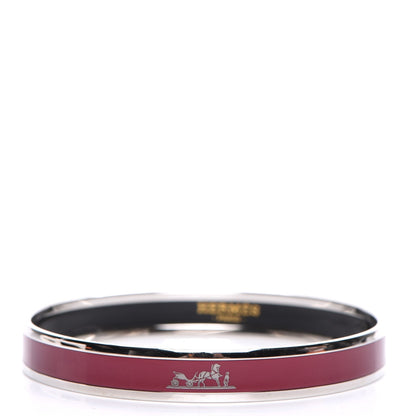 Hermes Enamel Printed Narrow Caleche Bracelet 65 Rouge H 1 of 5