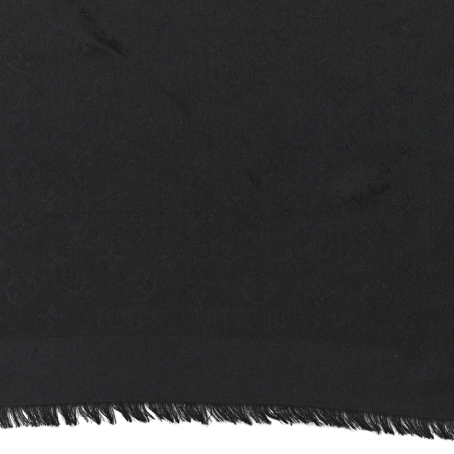 Louis Vuitton Silk Wool Monogram Shawl Black 2 of 5