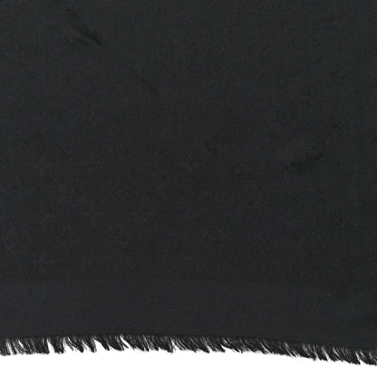 Louis Vuitton Silk Wool Monogram Shawl Black 2 of 5