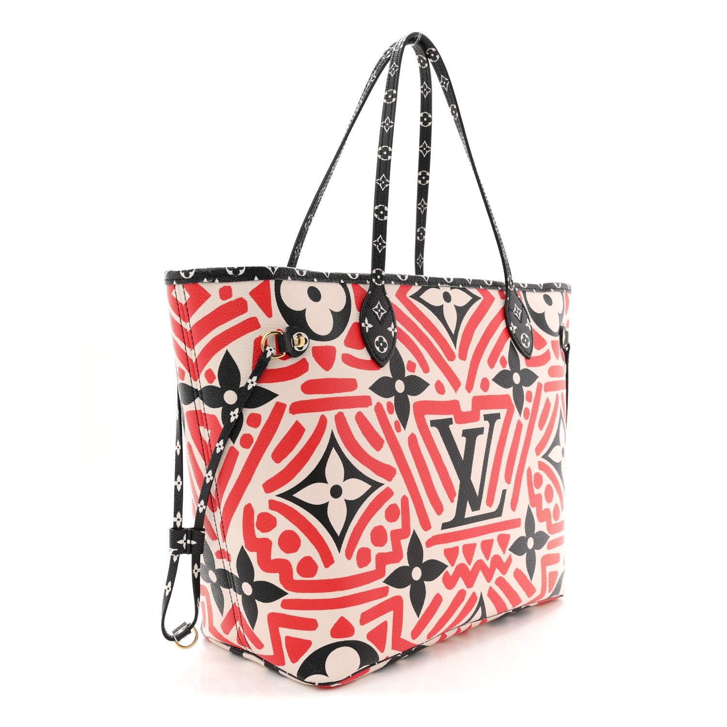Louis Vuitton Monogram Giant Crafty Neverfull MM Creme Rouge Black 4 of 10