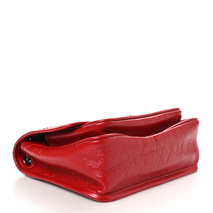 Saint Laurent Crinkled Calfskin Matelasse Monogram Baby Niki Chain Satchel Rouge Eros 4 of 10