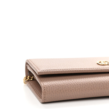 Gucci Dollar Calfskin Petite GG Marmont Wallet Chain Bag Porcelain Rose 9 of 10