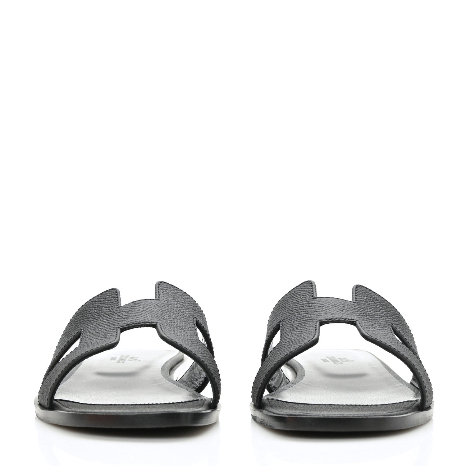 Hermes Epsom Oran Sandals 37.5 Black 2 of 11
