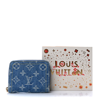 Louis Vuitton Denim Monogram Zippy Coin Purse Blue 9 of 9