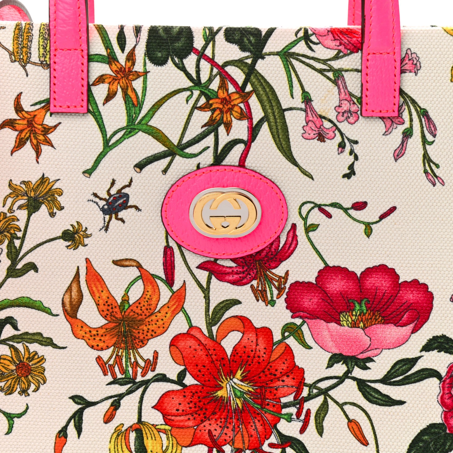 Canvas Medium Flora Tote Fuchsia