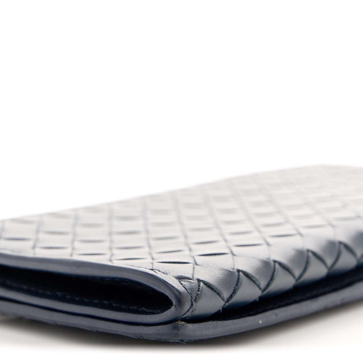 Nappa Intrecciato Continental Flap Wallet Blue