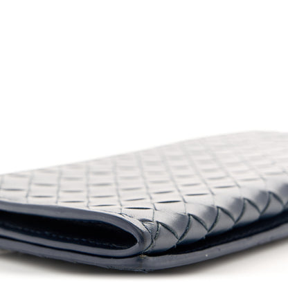Bottega Veneta Nappa Intrecciato Continental Flap Wallet Blue 9 of 10
