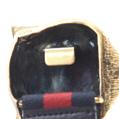 Gucci Web Feline Buckle Belt 85 34 Blue Red 5 of 5
