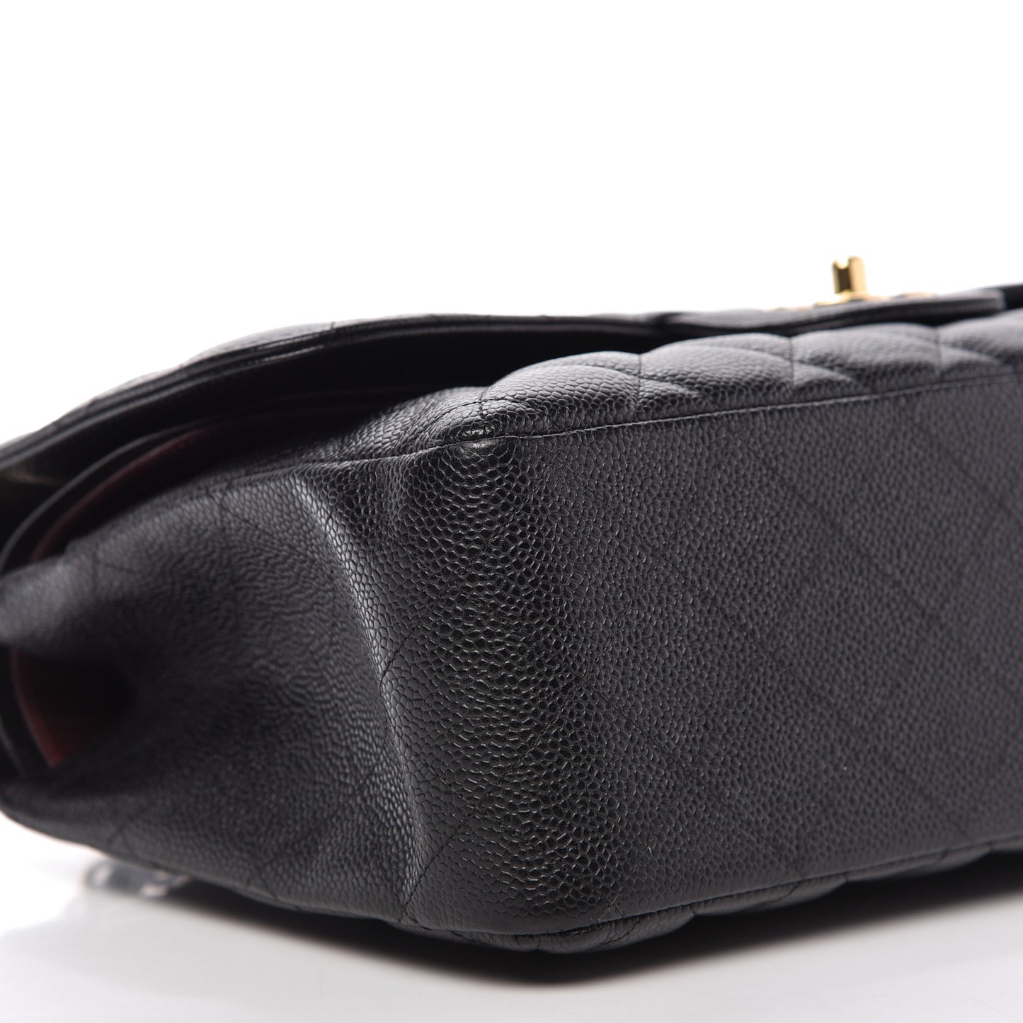 Caviar Quilted Jumbo Double Flap Black