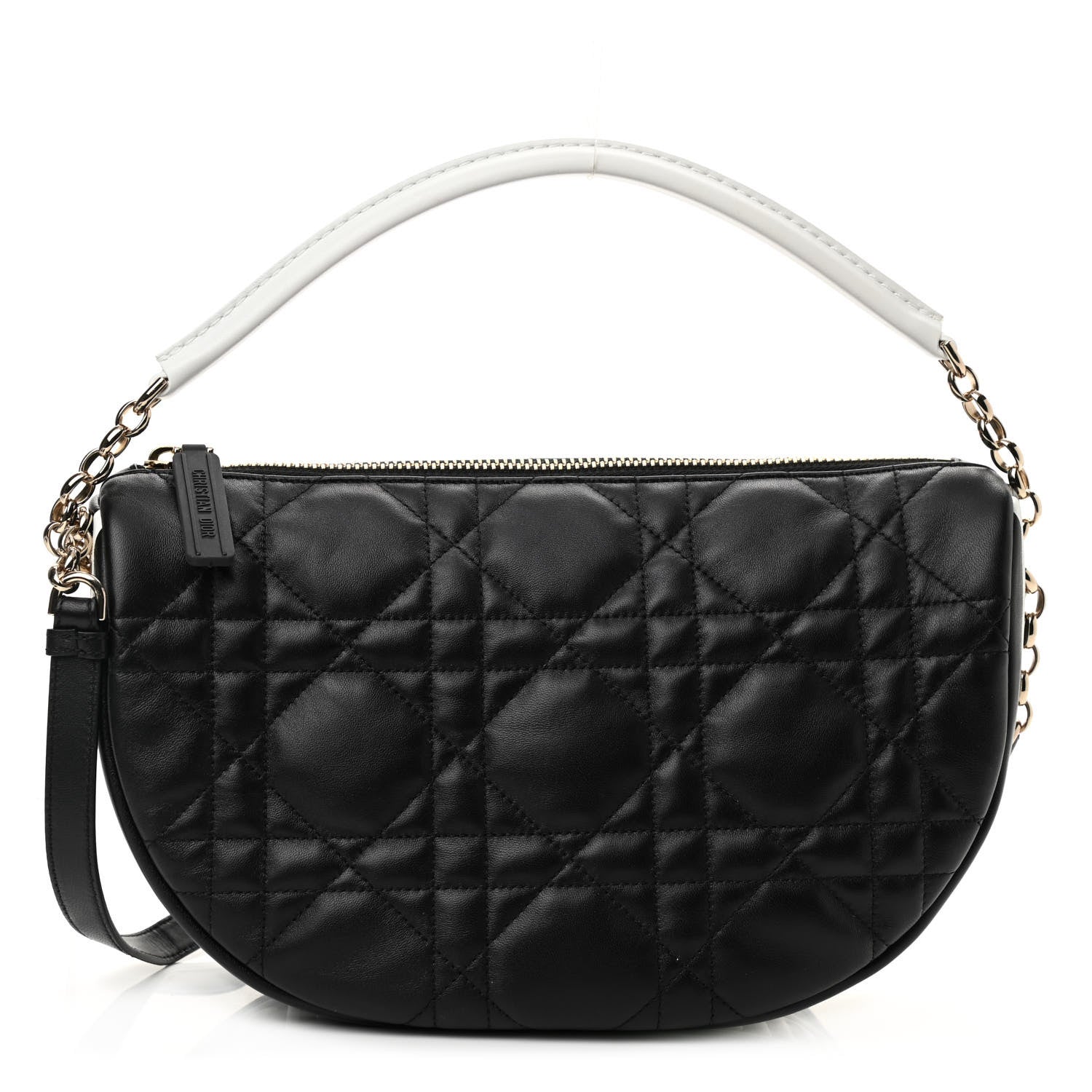 Christian Dior Lambskin Cannage Medium Dior Vibe Hobo Bag Black 1 of 8