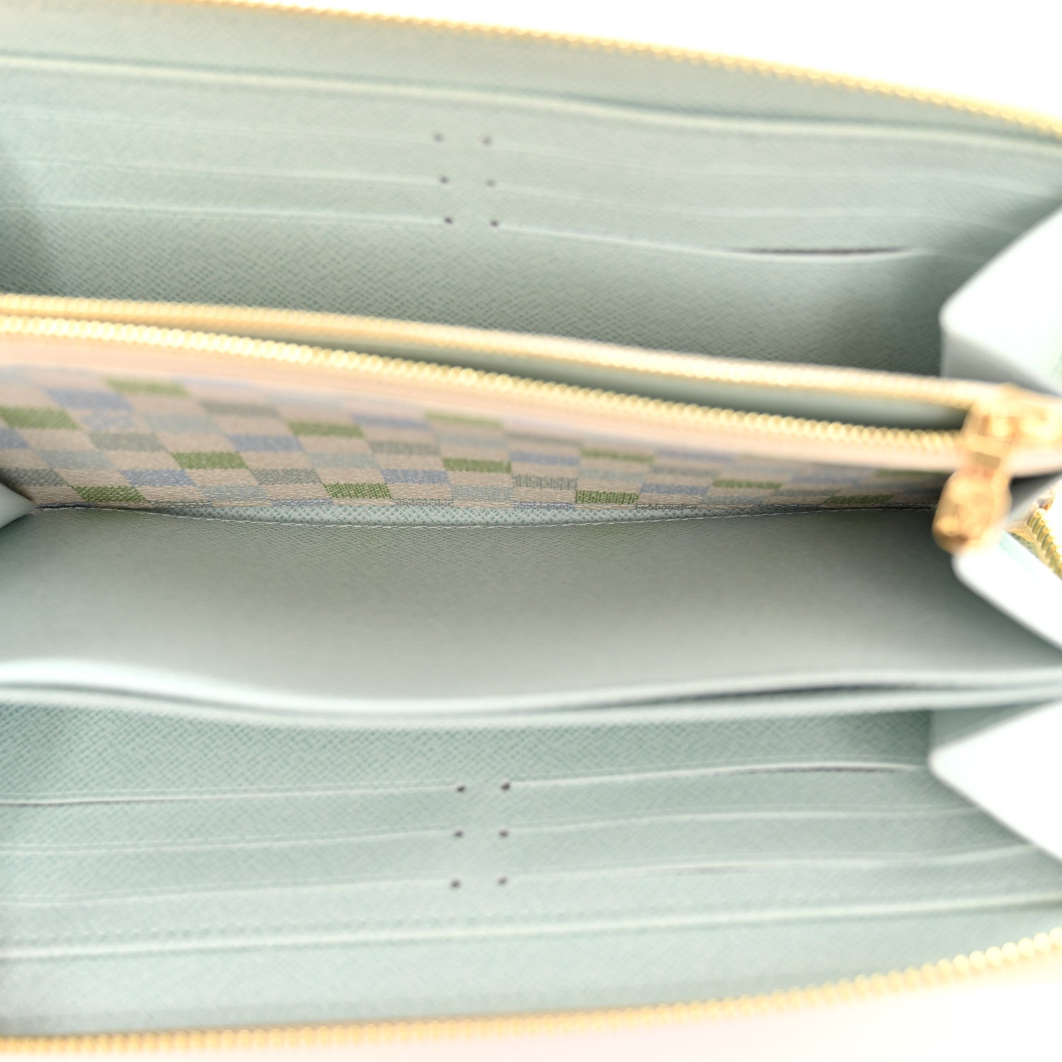 Louis Vuitton Damierlicious Zippy Wallet Pistachio Green 5 of 8