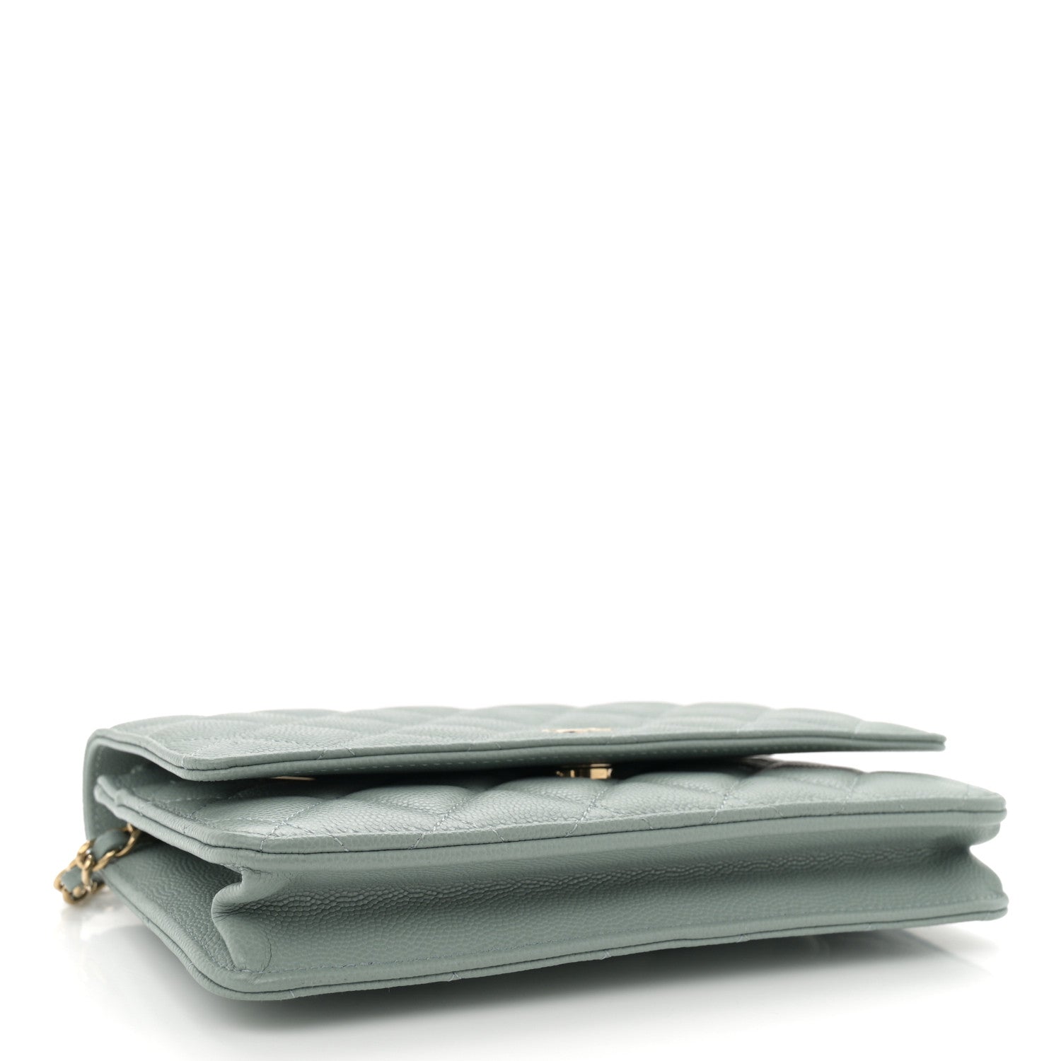 Chanel Caviar Quilted Wallet on Chain WOC Light Blue 4 of 10
