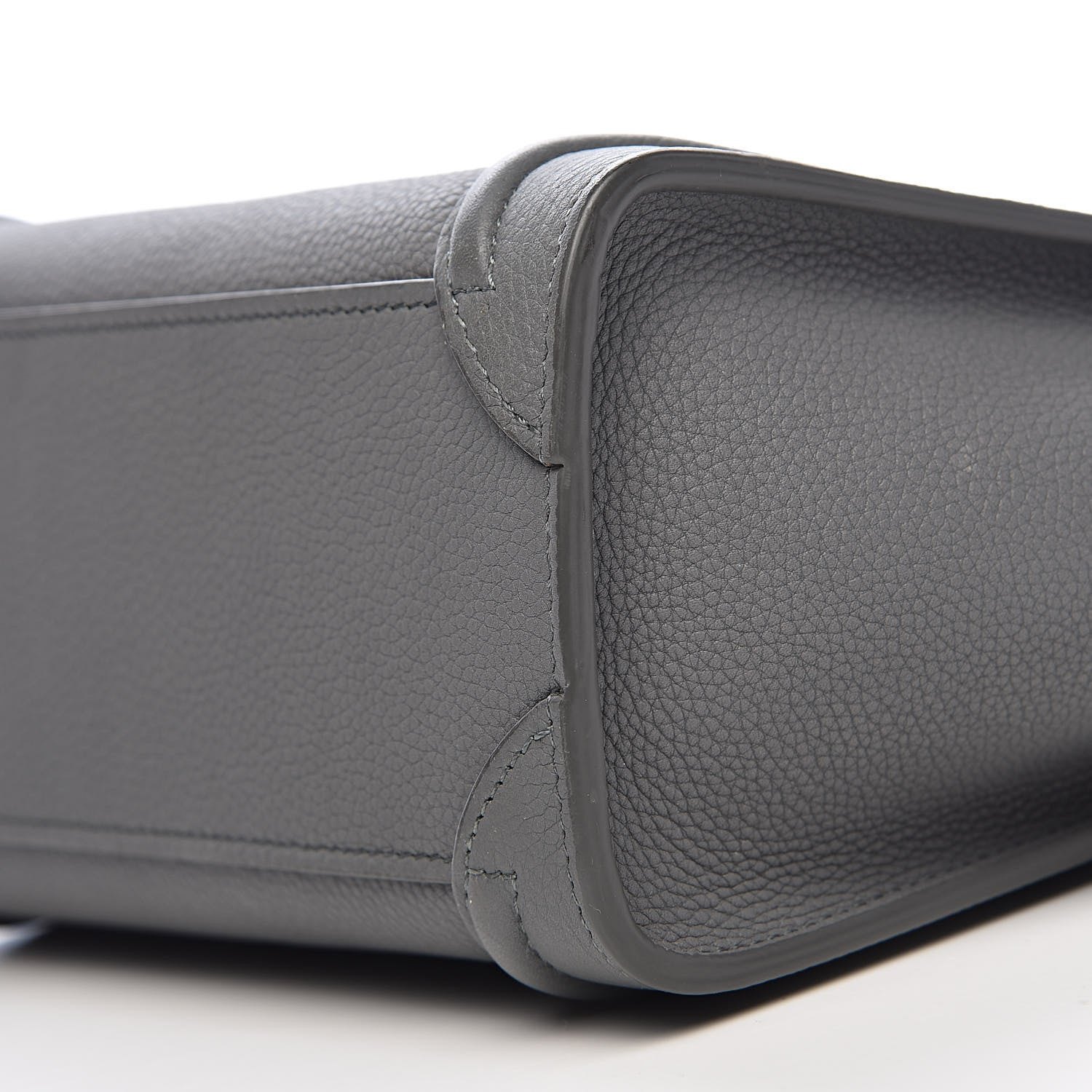 Celine Drummed Calfskin Nano Luggage Kohl 8 of 10