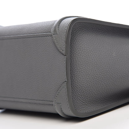 Celine Drummed Calfskin Nano Luggage Kohl 8 of 10