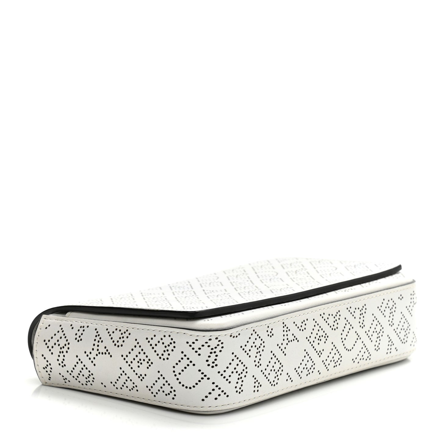 Calfskin Perforated Hampshire Crossbody Chalk White