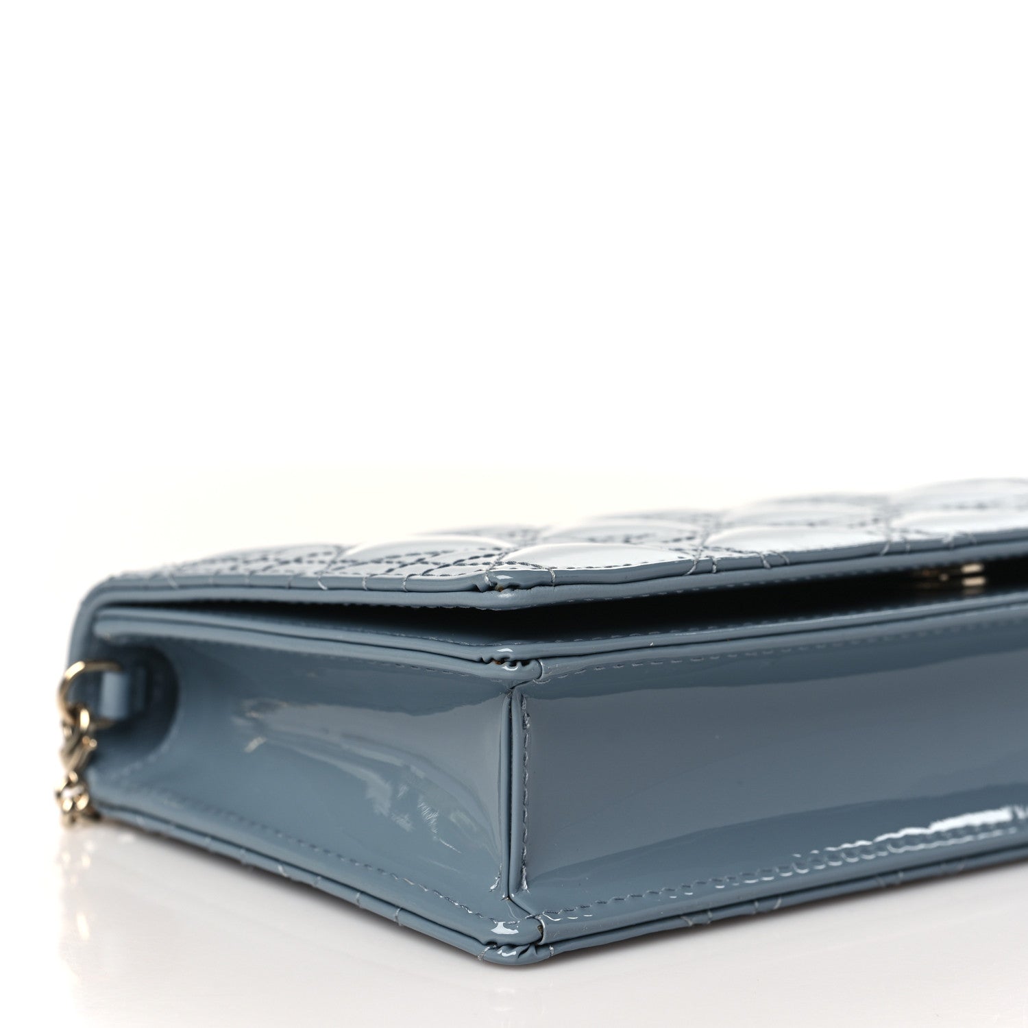 Christian Dior Patent Cannage Lady Dior Convertible Clutch Cloud Blue 8 of 9
