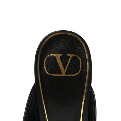Valentino Garavani Calfskin Roman Stud 65mm Mules 38 Black 7 of 9