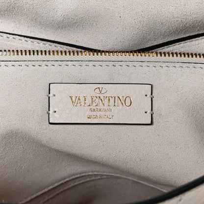 Valentino Garavani Grained Calfskin Large Roman Stud Shoulder Bag Light Ivory 6 of 10