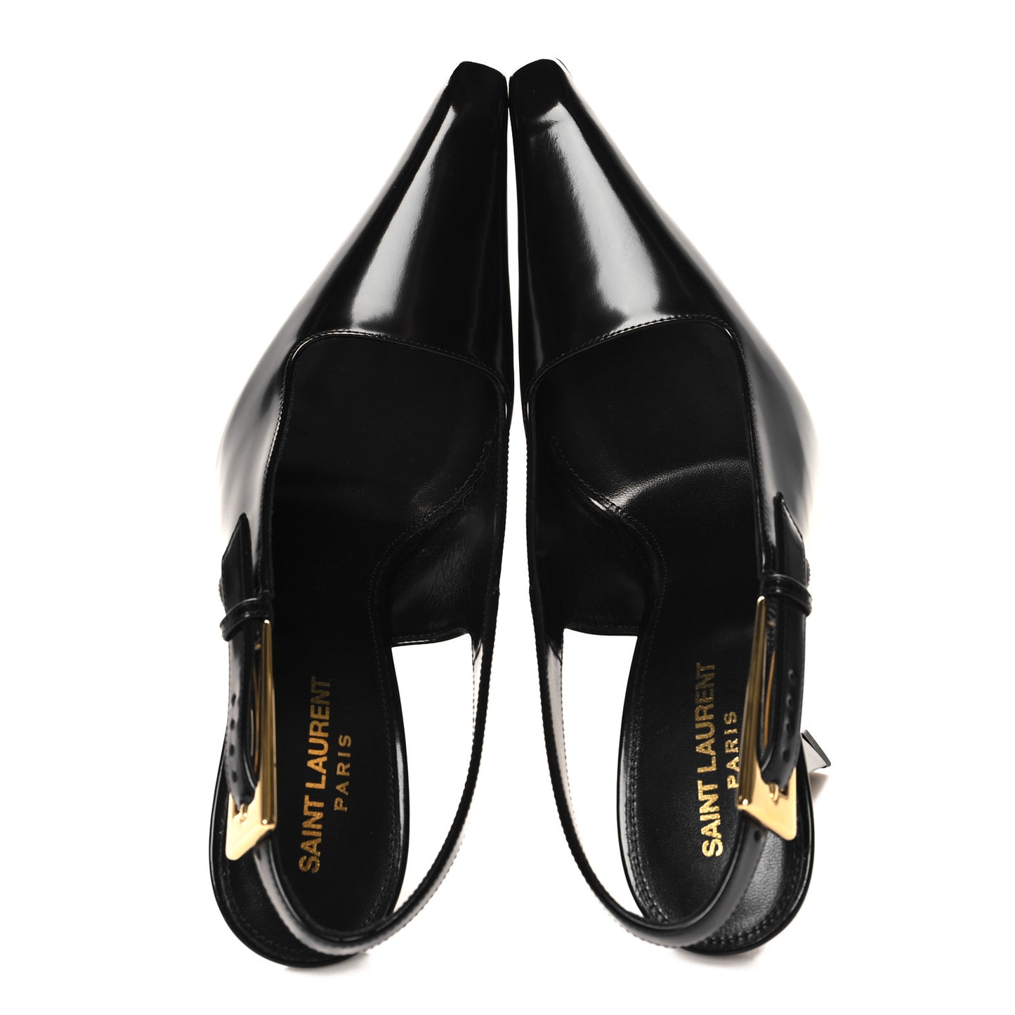 Glazed Calfskin Lee Slingback Pumps 38.5 Black