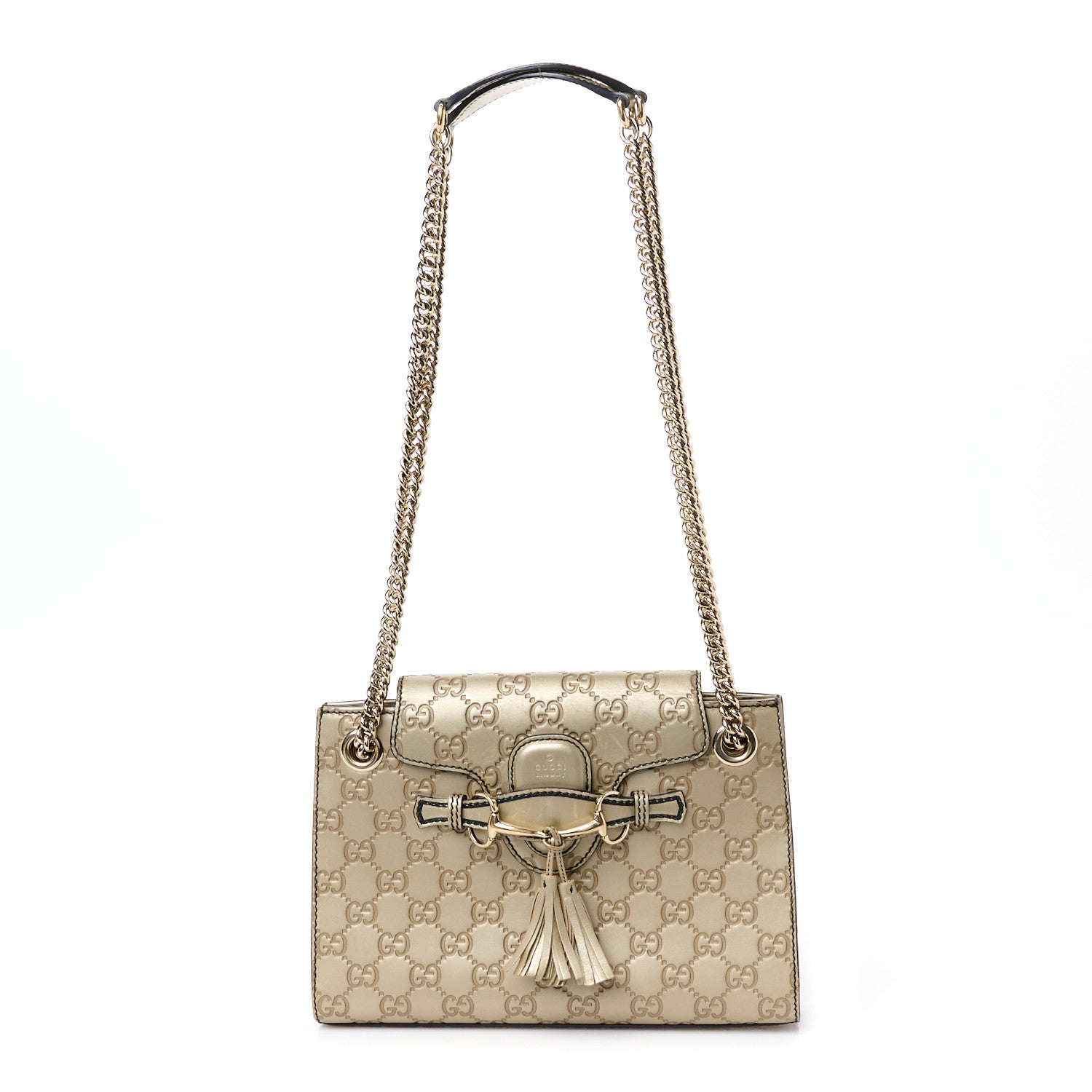 Gucci Shine Guccissima Small Emily Chain Shoulder Bag Gold 1 of 11