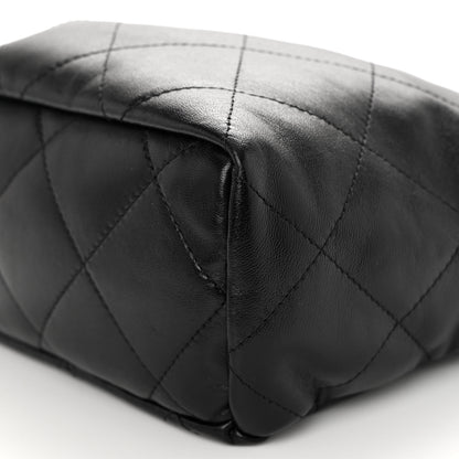 Chanel Lambskin Resin Quilted Small Bucket Bag Black 10 of 10
