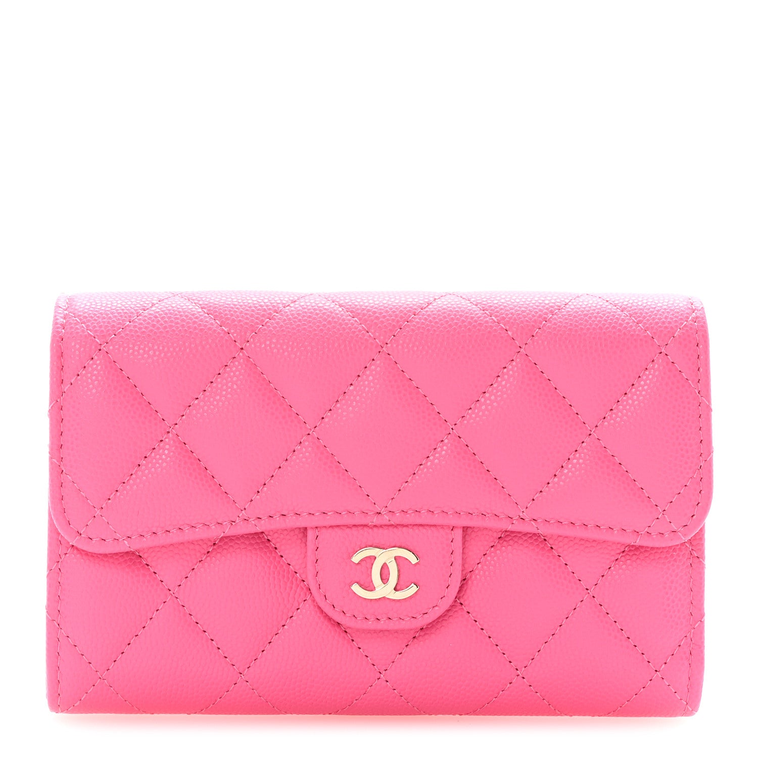 Chanel Caviar Quilted Medium Flap Wallet Pink 1 of 9