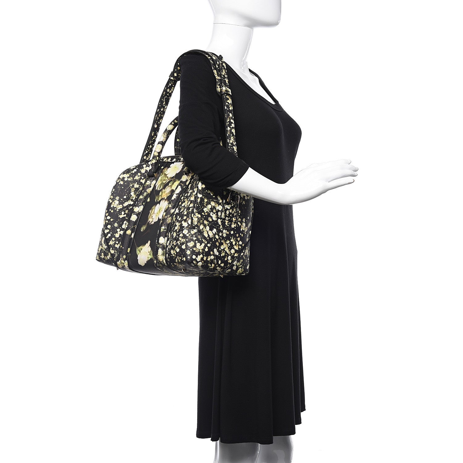 Givenchy Textured Coated Canvas Baby's Breath Print Medium Lucrezia Black 2 of 9