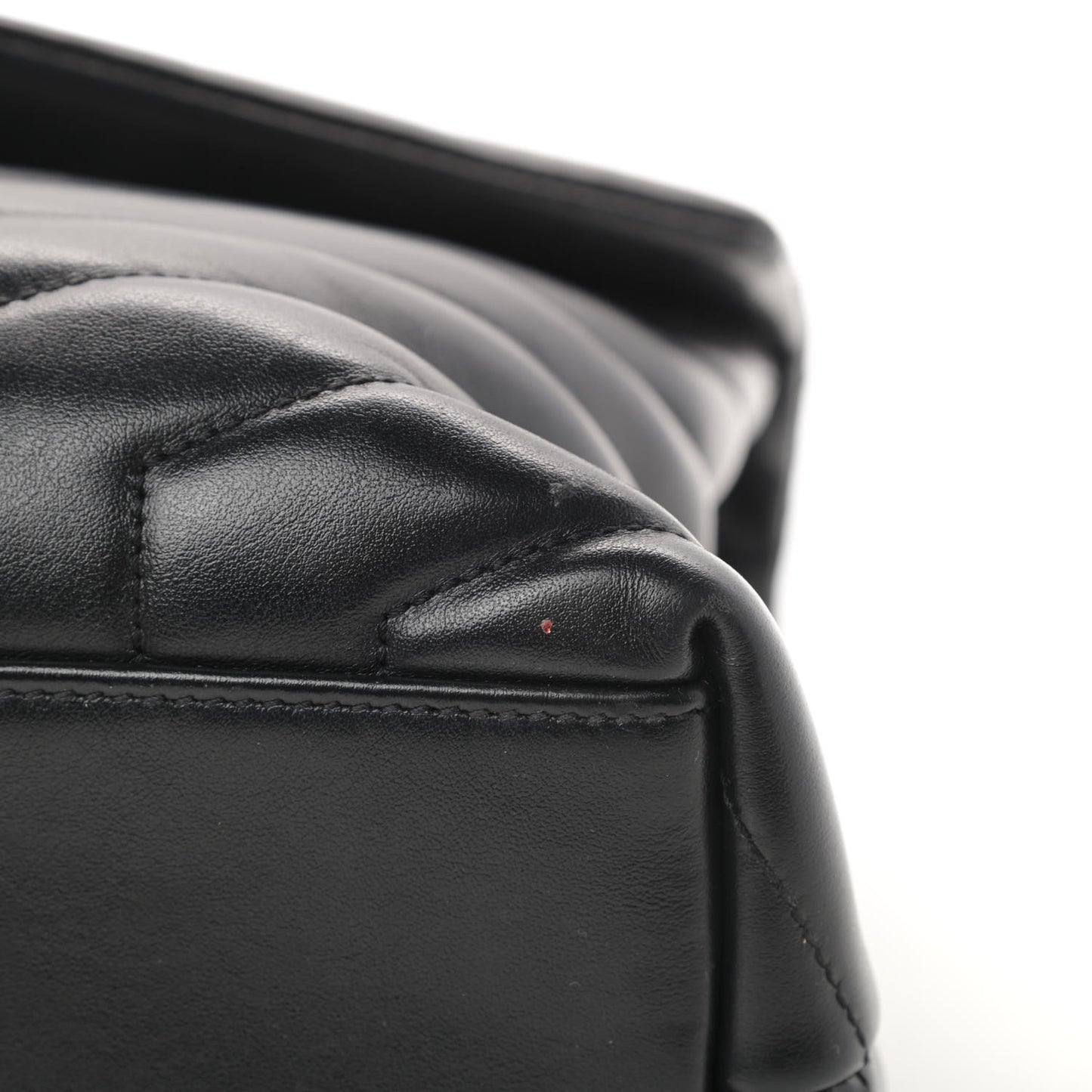 Calfskin Y Quilted Monogram Medium Loulou Chain Satchel Black