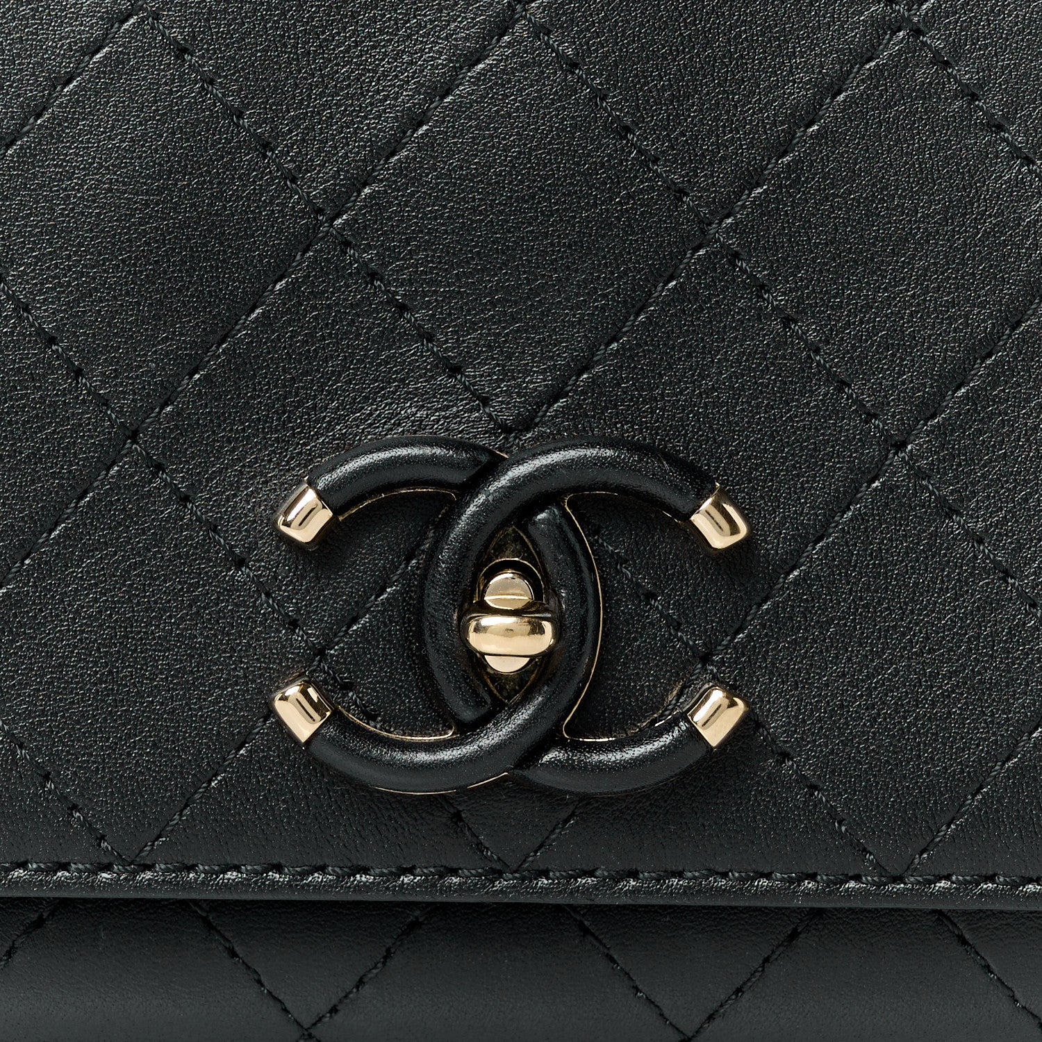 Chanel Calfskin Stitched CC Case Flap Bag Black 9 of 11