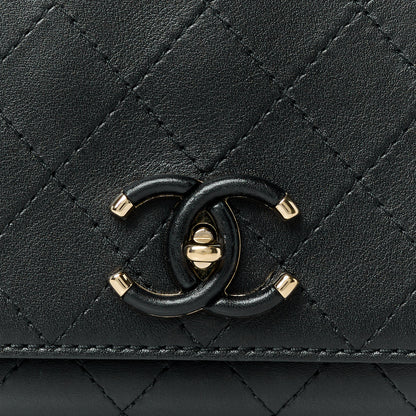 Chanel Calfskin Stitched CC Case Flap Bag Black 9 of 11