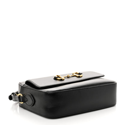 Gucci Textured Calfskin Small Horsebit 1955 Shoulder Bag Black 4 of 10