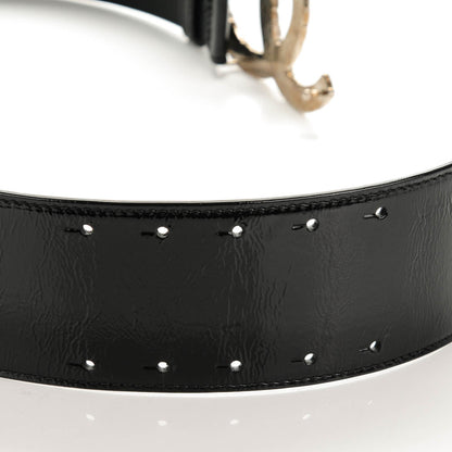 Chanel Patent CC Wide Belt 80 32 Black 3 of 5
