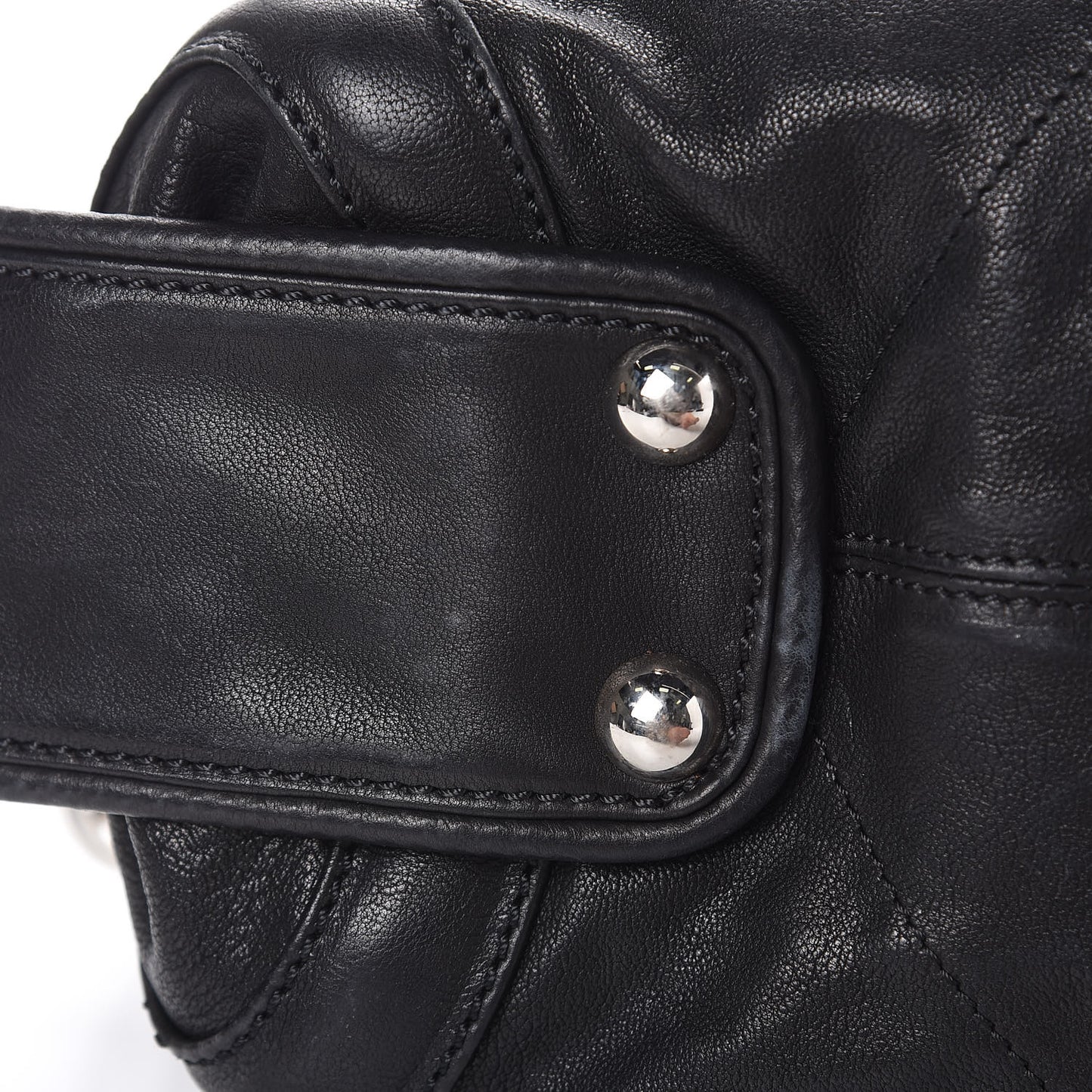 Calfskin Stitched Bowler Black