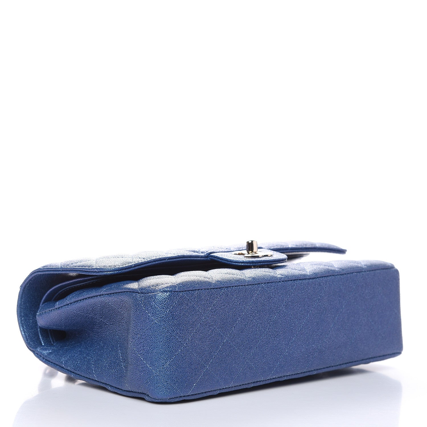 Chanel Iridescent Caviar Quilted Medium Double Flap Dark Blue 4 of 13