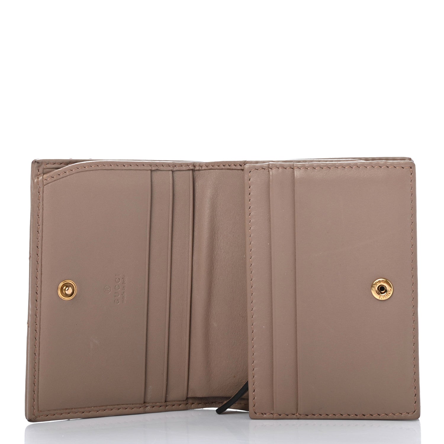 Gucci Calfskin Matelasse GG Marmont Card Case Wallet Porcelain Rose 5 of 8