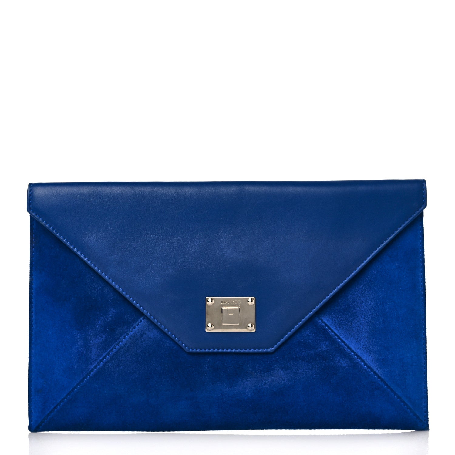 Jimmy Choo Calfskin Suede Rosetta Envelope Clutch Aegean 1 of 11