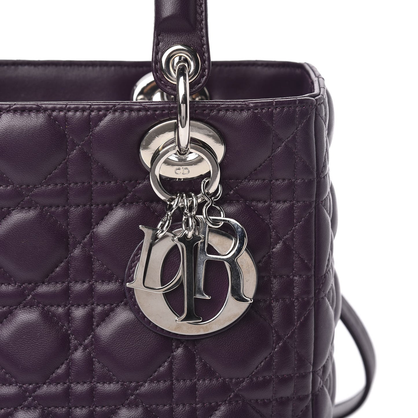 Lambskin Cannage Medium Lady Dior Purple