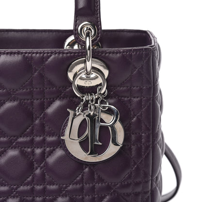 Christian Dior Lambskin Cannage Medium Lady Dior Purple 10 of 10