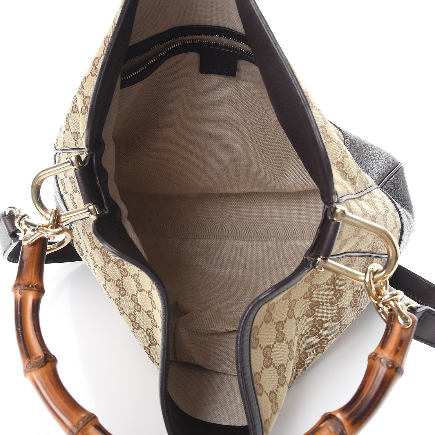 Gucci Monogram Medium Diana Bamboo Shoulder Bag Dark Brown 6 of 10