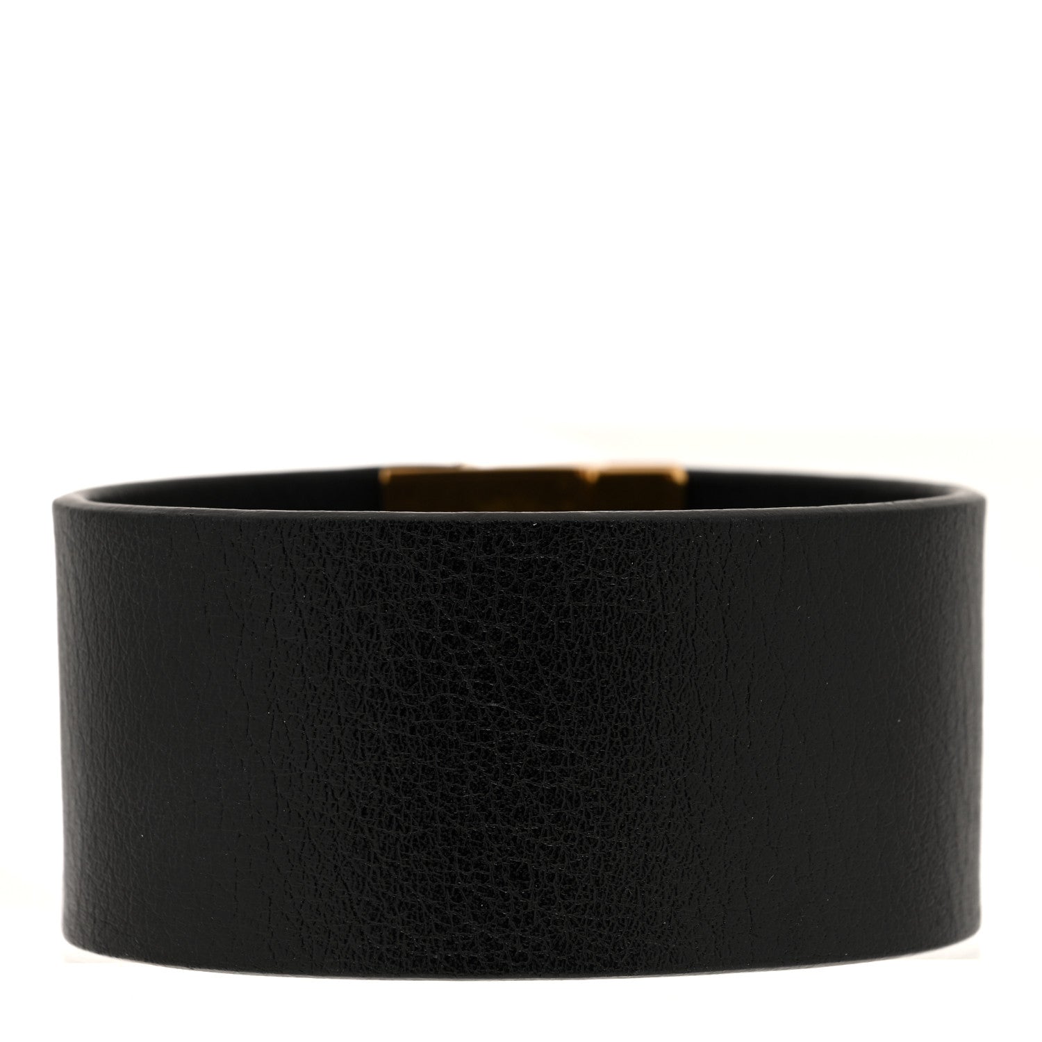 Saint Laurent Calfskin ID Cuff Bracelet S Black 3 of 5