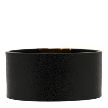 Saint Laurent Calfskin ID Cuff Bracelet S Black 3 of 5