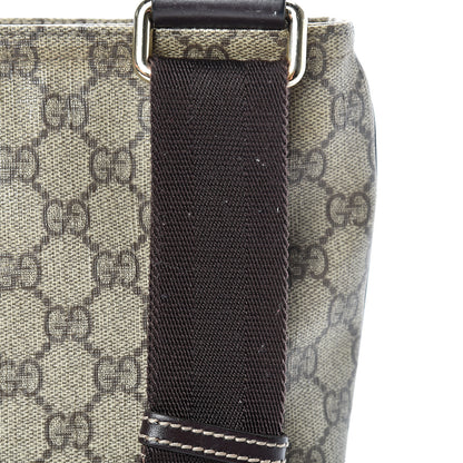 Gucci GG Supreme Monogram Medium Flat Messenger Bag Dark Brown 11 of 12
