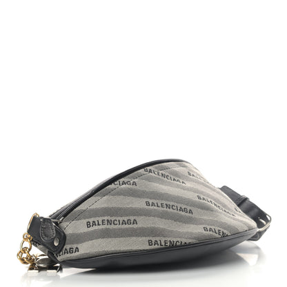 Balenciaga Canvas Jacquard Diagonal Allover Logo XS Souvenir Belt Bag Gris 3 of 4